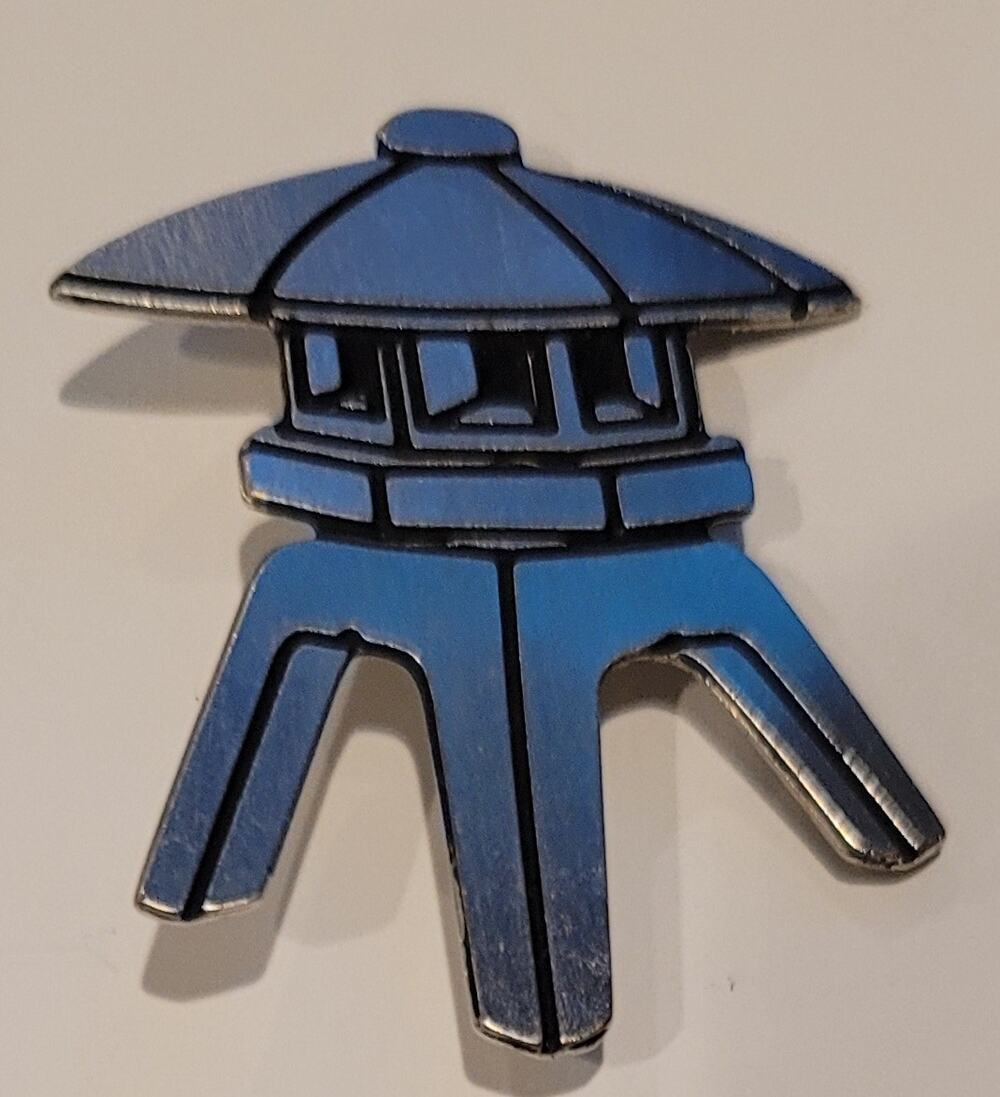 VTG Japanese Stone Lantern Silver Toned Pin/Brooch 1.75 inches high